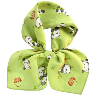 熊猫文创礼品送老外真丝丝巾礼盒杭州丝绸围巾出国伴手礼国风礼物