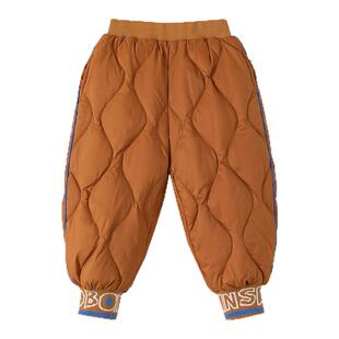 贝贝城男童羽绒裤儿童裤子冬季休闲校服神器女童保暖90白鸭绒长裤