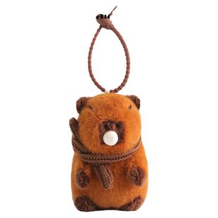 卡皮巴拉捏捏吐吹泡泡挂件公仔卡比吧啦玩偶水豚鼠书包挂饰钥匙扣