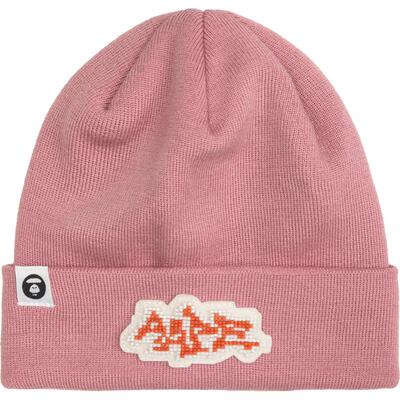 Aape串珠徽章休闲潮流针织帽