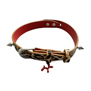 豹纹红色气球小狗choker甜酷辣妹小众设计感颈链复古颈环亚比项链