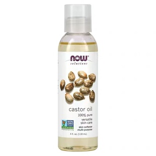 NOW foods 蓖麻子油 castor oil 基础精油面部全身头发滋养118ml