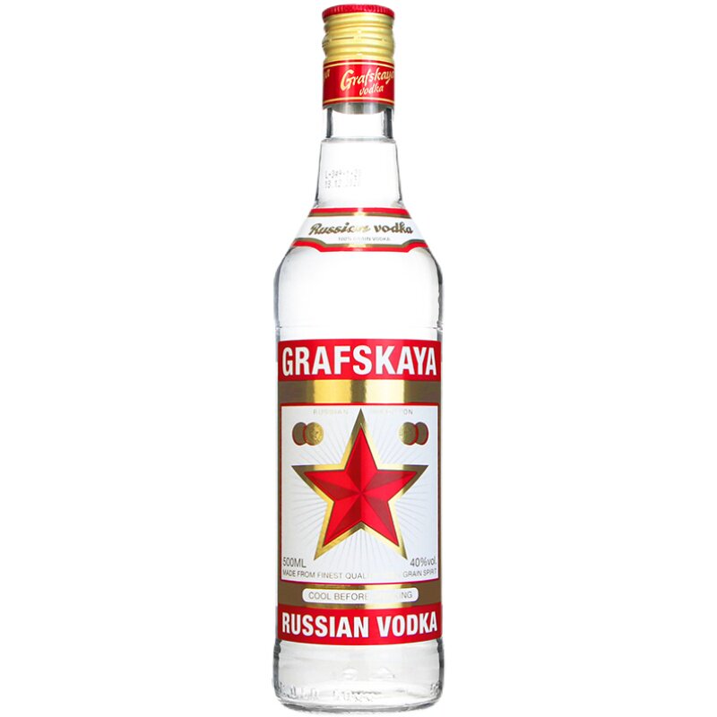 进口格拉夫伏特加酒GRAFSKAYA拉脱维亚红牌伏特加鸡尾酒基酒500ml