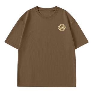 班尼路美式纯棉重磅短袖男款夏季美拉德咖色基础款潮流内搭T恤衫A