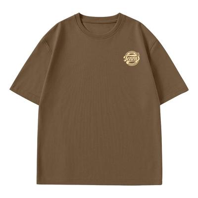 班尼路美式纯棉重磅短袖男款夏季美拉德咖色基础款潮流内搭T恤衫A