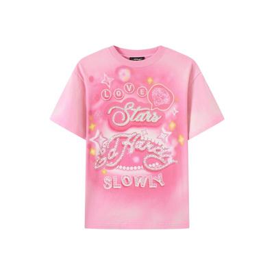 Ed Hardy埃德哈迪2026春季新款女士拔印水洗烫钻短袖T恤E1SAW253