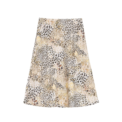 pusumede 摩登都市感 豹纹半身裙女高腰气质宽松a字包臀鱼尾裙