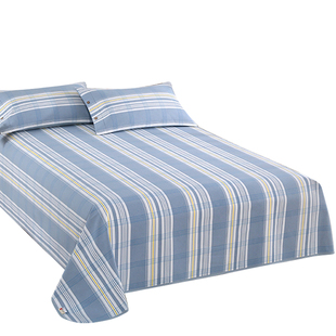 夏季全棉老粗布凉席三件套加厚纯棉粗布床单单件1.51.8床亚麻凉席