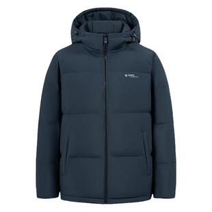 雪中飞羽绒服男士2026新款连帽短款青年休闲防寒保暖纯色冬装外套