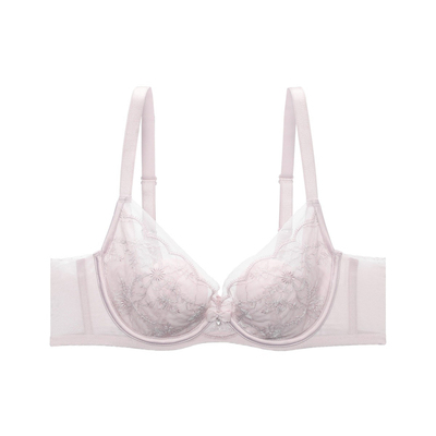 安莉芳文胸性感法式蕾丝内衣女软钢圈透气大胸显小胸罩EB01067