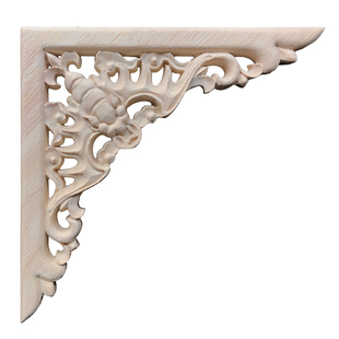 东阳木雕实木中式贴花格隔断吊顶背景墙仿古梁托中式角花枪角门楣