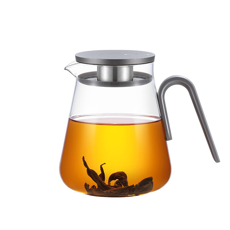 尚明茶壺家用耐高溫玻璃泡茶壺鋁制蓋單壺過濾花茶壺簡約茶具套裝