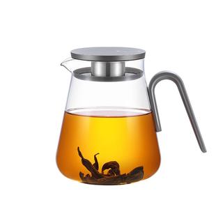 尚明茶壶家用耐高温玻璃泡茶壶铝制盖单壶过滤花茶壶简约茶具套装