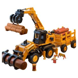 淘童年大号抓木机玩具儿童仿真木材运输吊车起重工程车模型男孩