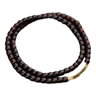 印度小叶紫檀4mm老型珠双圈手串