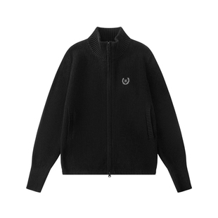 CROSSHAIR SWAT半高领拉链针织衫 黑色保暖毛衣 冬季百搭款上衣