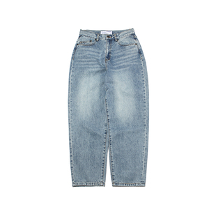 ABSURD LOGIC 荒诞逻辑 美式街头水洗做旧重磅宽松直筒牛仔裤潮牌