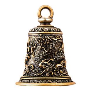 龙吟铃铛丨琢匠原创复古风中国龙黄铜汽车钥匙扣挂件双龙背包吊坠