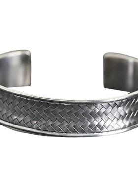 925银编织民族风手镯气质新中式银镯子女实心手环生日礼物