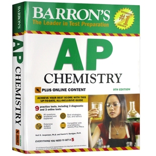 巴朗AP化学第9版 英文原版 Barron’s AP Chemistry 附全真试题 线上测试 答案解析 英文版进口英语AP化学考试用书