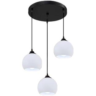 餐厅吊灯奶油风圆盘一字玻璃灯餐桌专用家用新款北欧设计师款灯具