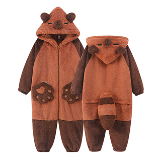 男士连体睡衣男童珊瑚绒秋冬新款加厚加绒法兰绒中大童一体式睡袋