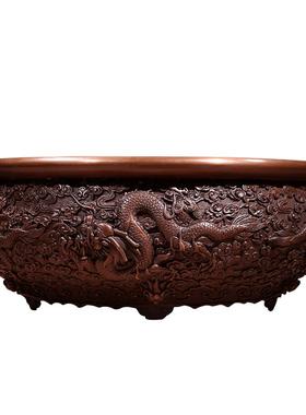 佛香天逸紫铜聚宝盆摆件中式客厅