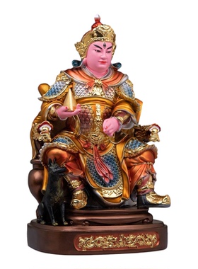 二郎神杨戬神像家用供奉树脂金缕彩坐灌口二郎真君佛像祝福摆件