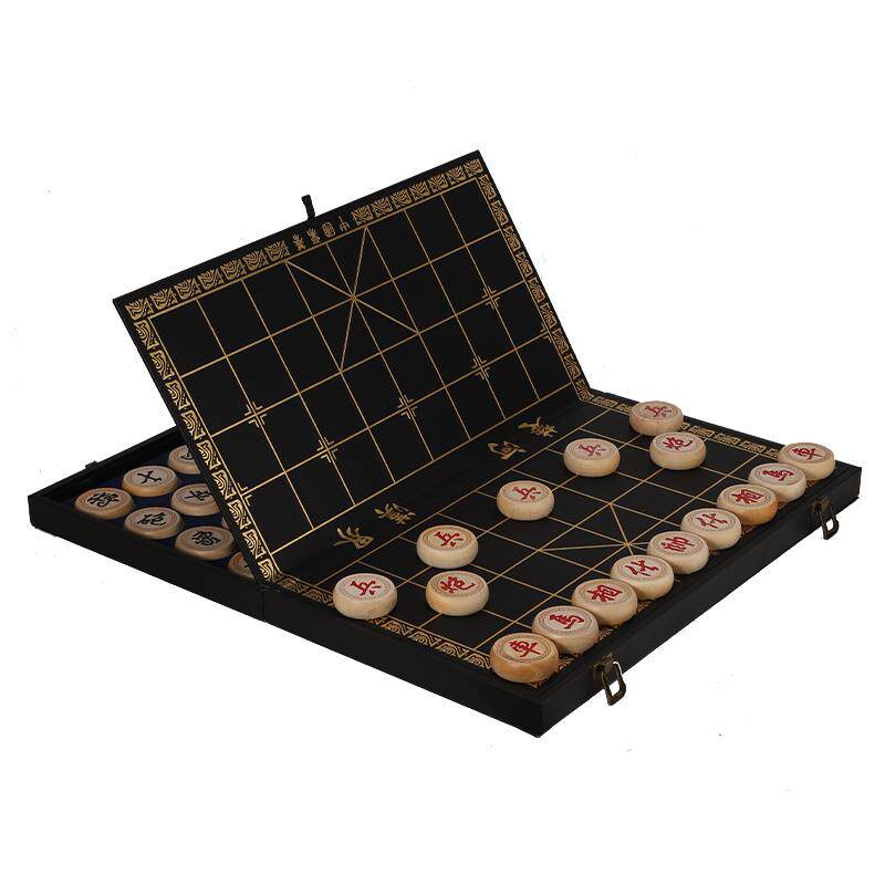 高档实木中国象棋礼盒套装送长辈