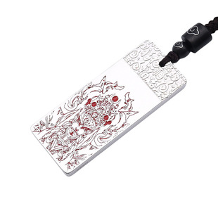 定制刻字999纯银白鹤童子珐琅滴胶吊坠足银钟馗挂件项链手把件