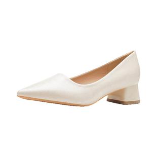 羊皮版dingyun丁允法式高跟鞋中跟配旗袍单鞋粗跟婚鞋尖头伴娘鞋