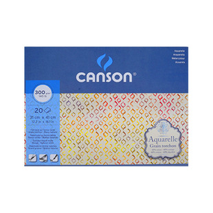 法国CANSON康颂Aquarelle绘画本水彩纸水彩本高棉浆中粗纹封胶本