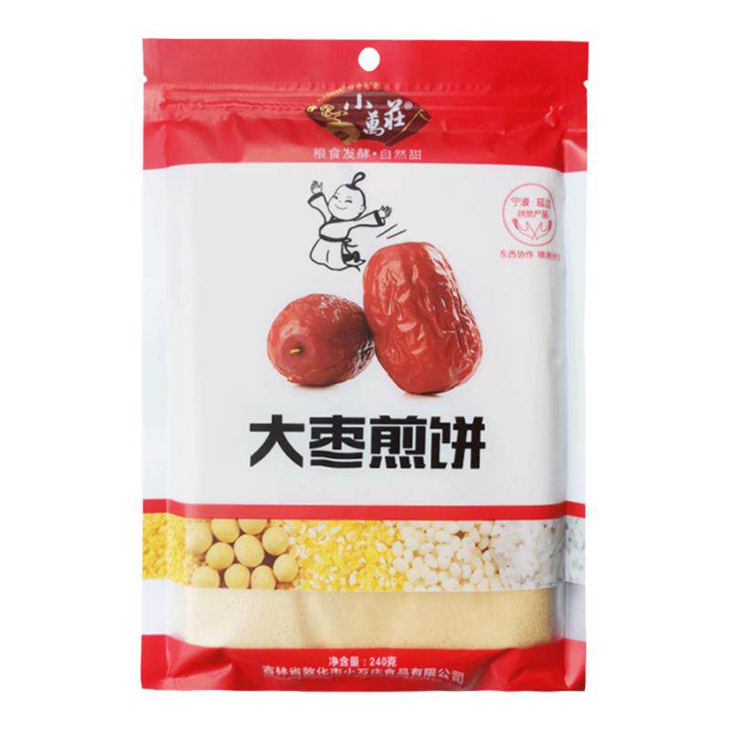 小万庄大枣煎饼240g袋装东北特粗粮代餐零食手工摊制杂粮大煎饼
