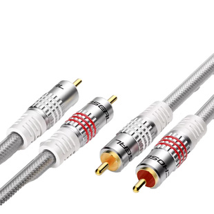 秋叶原双莲花音频线二对二2RCA头莲花插头线红白莲花线音响连接线