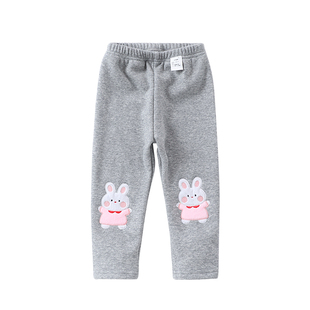 女童加绒裤子秋冬女童婴儿加薄绒长裤小童宝宝百搭保暖打底裤冬季