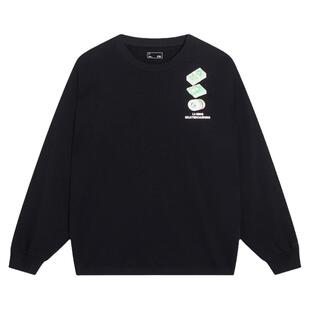 李宁长袖T恤男款夏运动时尚系列透气运动长袖文化衫AHST103-B品