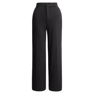 颜域黑色简约西装裤女款裤子2025新款早秋宽松直筒裤通勤阔腿裤女