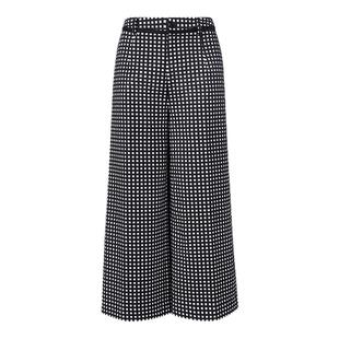 靓诺时尚黑白格群口裤女士春秋气质通勤百搭长裤阔腿裤LK18146A