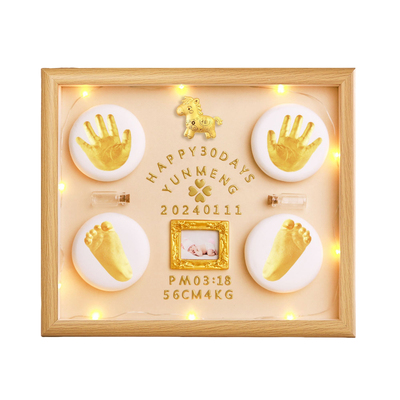 宝宝新生儿满月百天纪念手足印