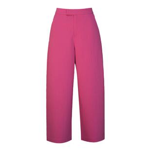 玫瑰紫九分裤子女2026新款夏季薄款小个子垂感高腰宽松阔腿裤女裤