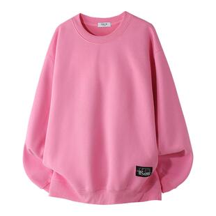 it :5cm/FIVECM粉色圆领套头长袖卫衣男女2026新款宽松高级感上衣
