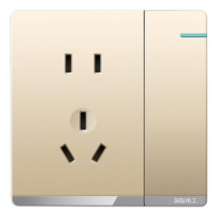 国际电工86型开关插座面板一开五孔暗装超薄空调16a插座带usb面板