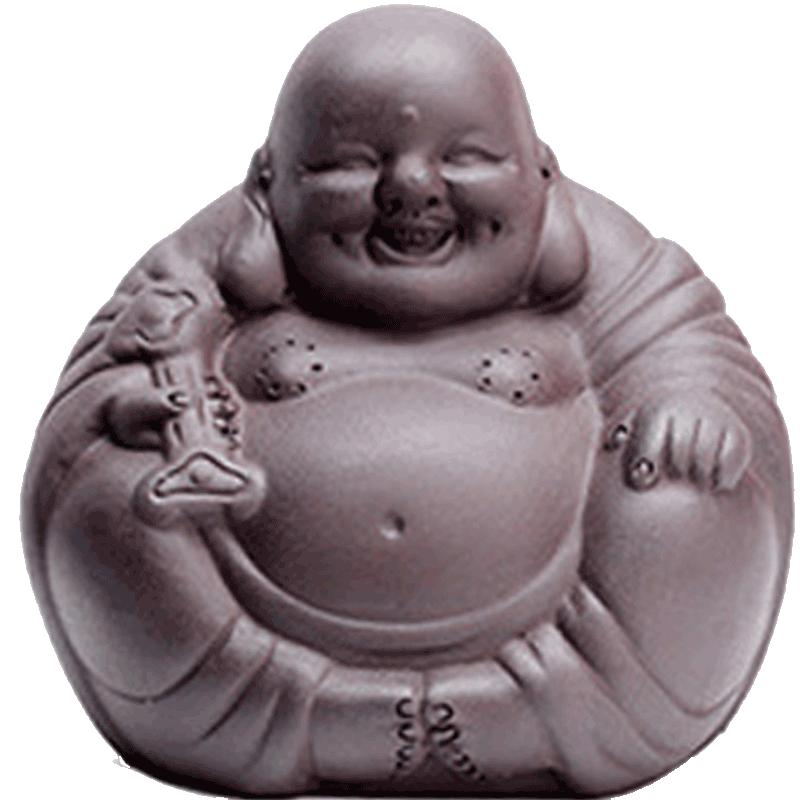 紫砂茶宠弥勒佛禅意摆件招财茶玩
