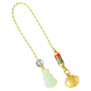 新中式葫芦福锁锦鲤手机挂件链子包包配饰国风扇坠手机挂绳吊坠新