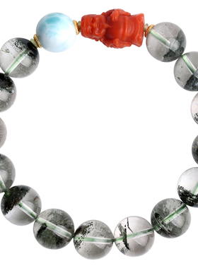 心斋堂女绿幽灵财神手链