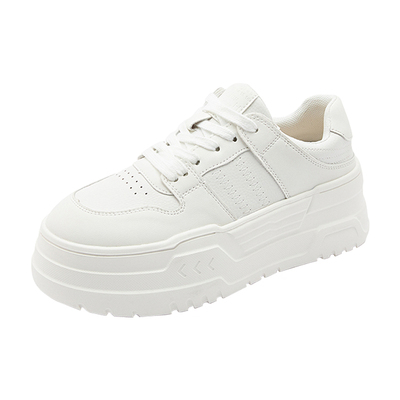 小码厚底小个子小白鞋增高