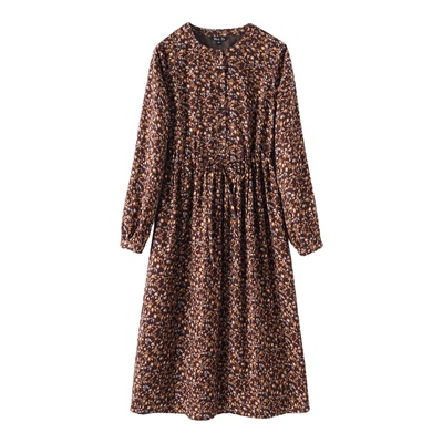 MaxTu春秋宽松大码碎花连衣裙