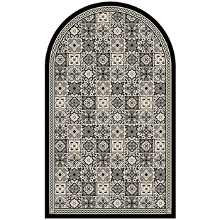 范居态度黑野中古风轻奢入户门地垫家用免洗进门脚垫可裁剪地毯