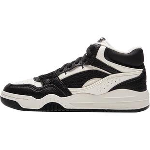 李宁月白Hi丨中帮板鞋女鞋春季新款经典复古休闲鞋百搭运动鞋女款