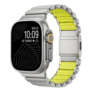 适用applewatchultra钛合金磁吸ultra2非官方s10链式ultra3纯钛金属苹果手表男商务iwatch表带新款高级感男女